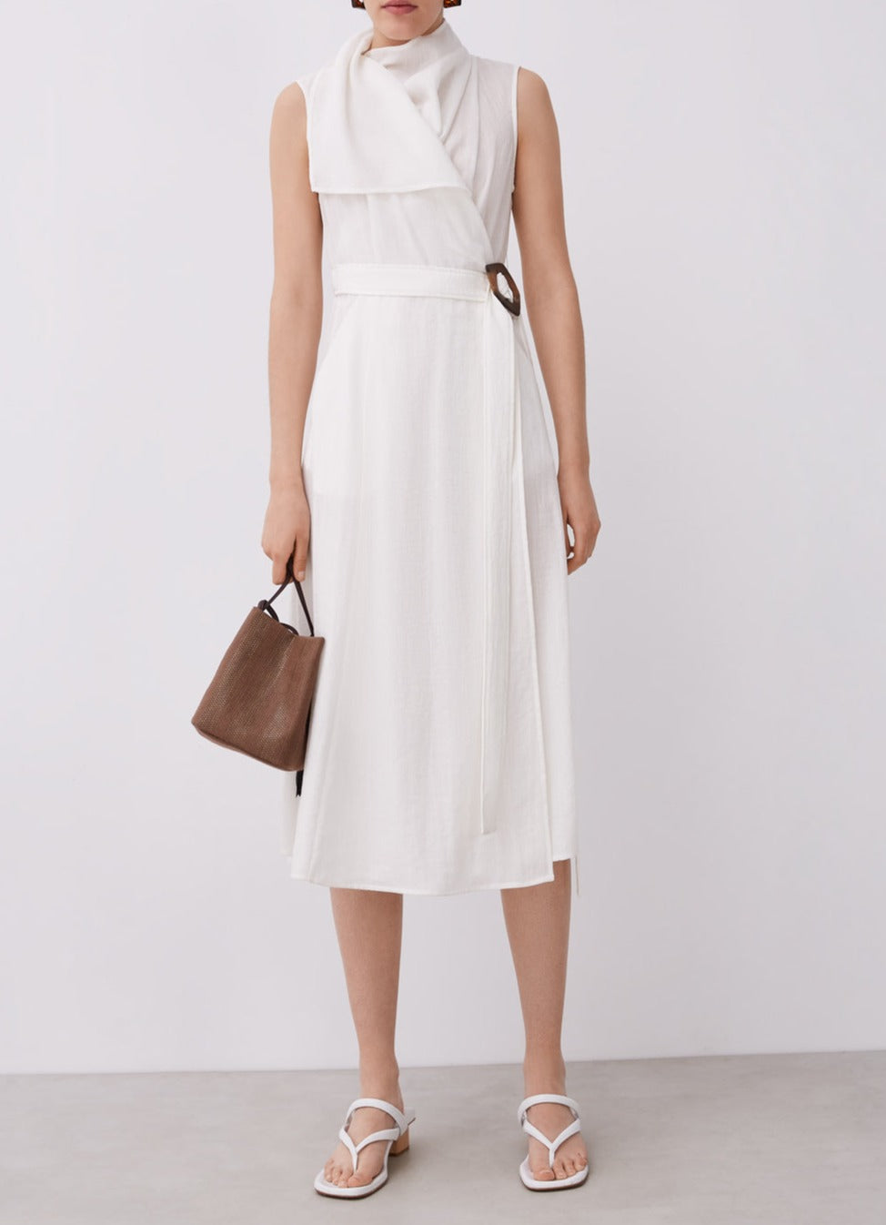 White Midi Wrap Dress