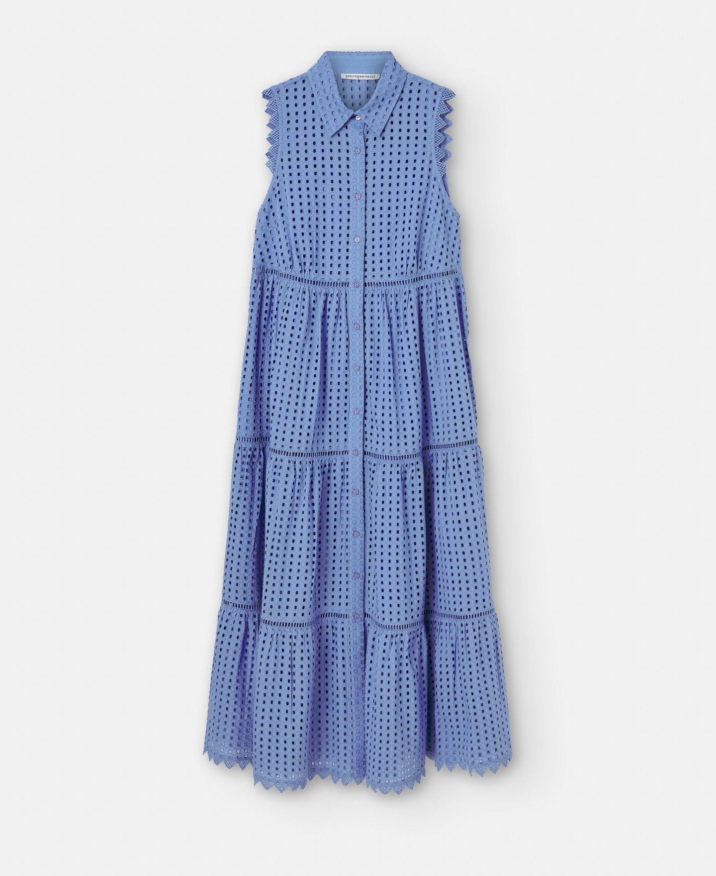 Blue Long Dress With Shirt Collar