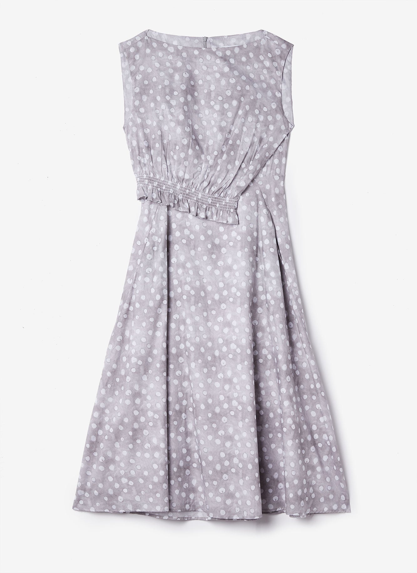 Grey/White Cotton Midi Dress With Signature Print