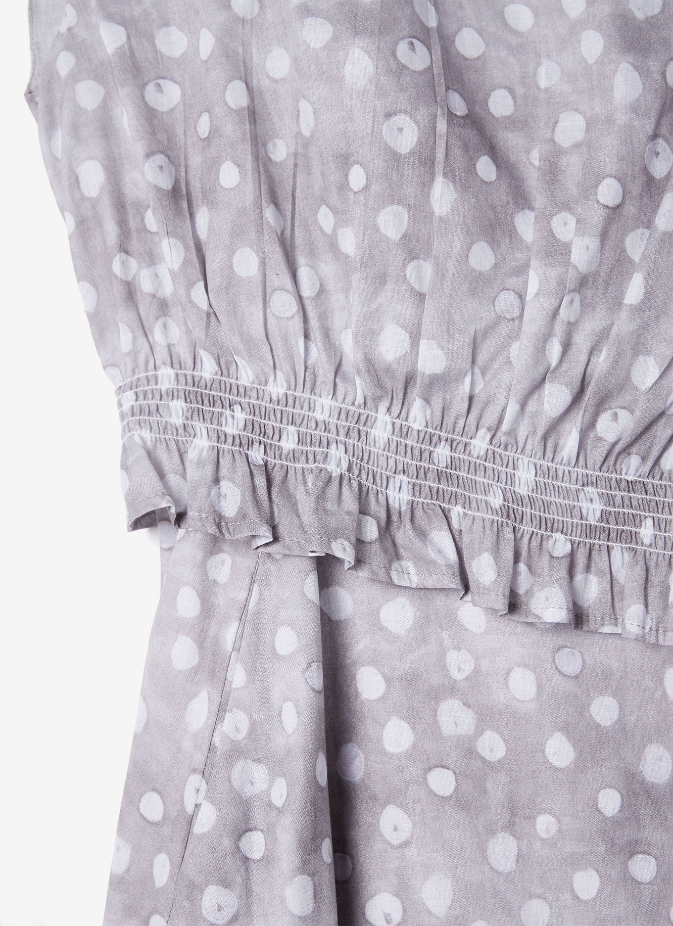 Grey/White Cotton Midi Dress With Signature Print