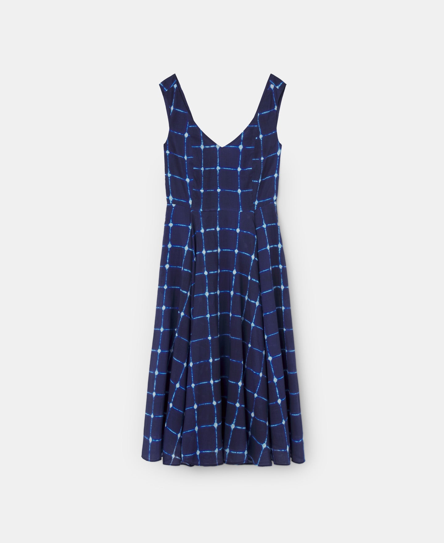 Blue Print V-Necline Printed Midi Dress