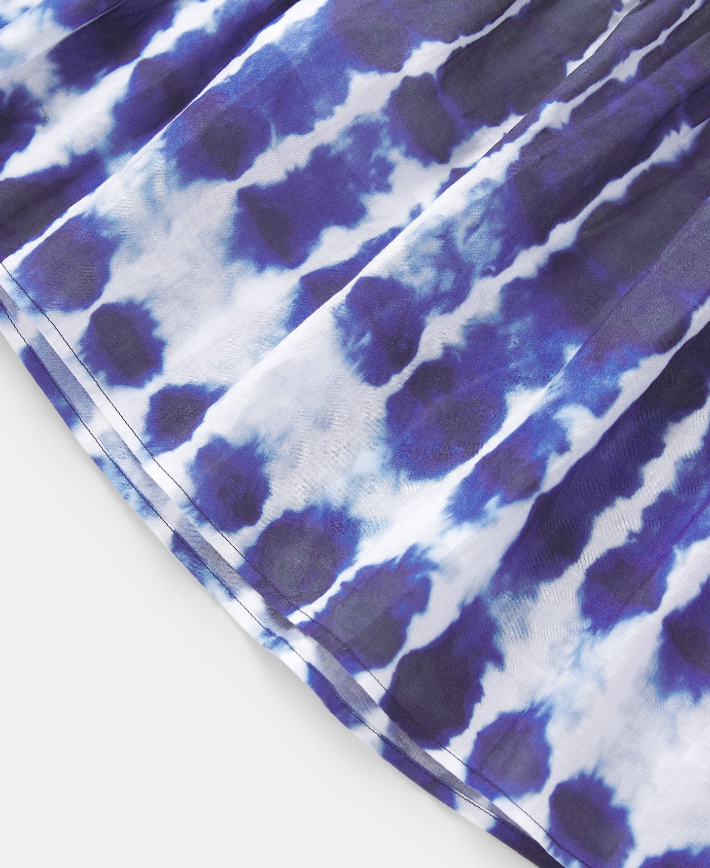 Blue Print Shibori Shirt Collar Dress