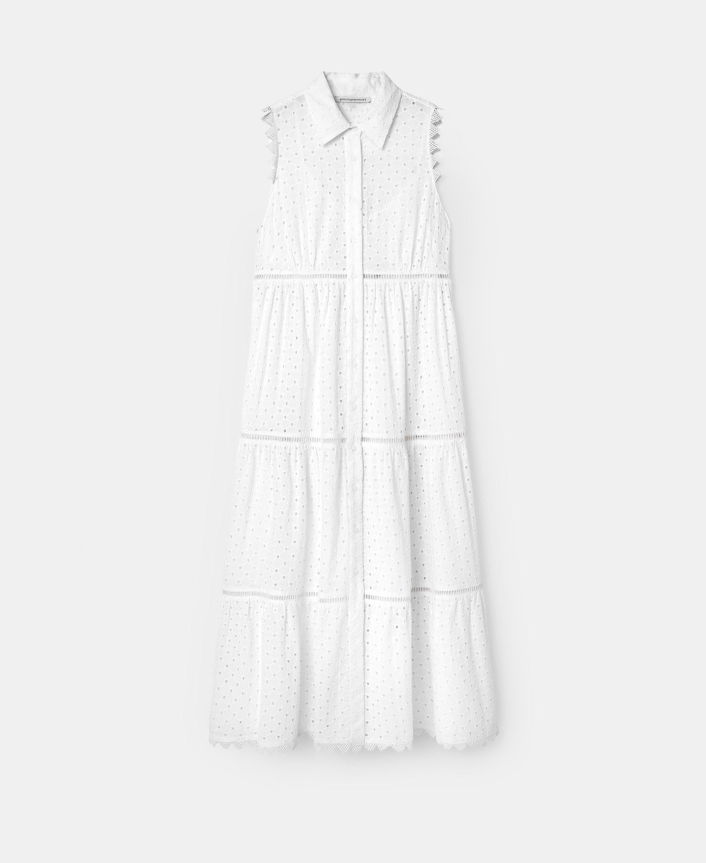 White Midi Dress White Shirt Collar