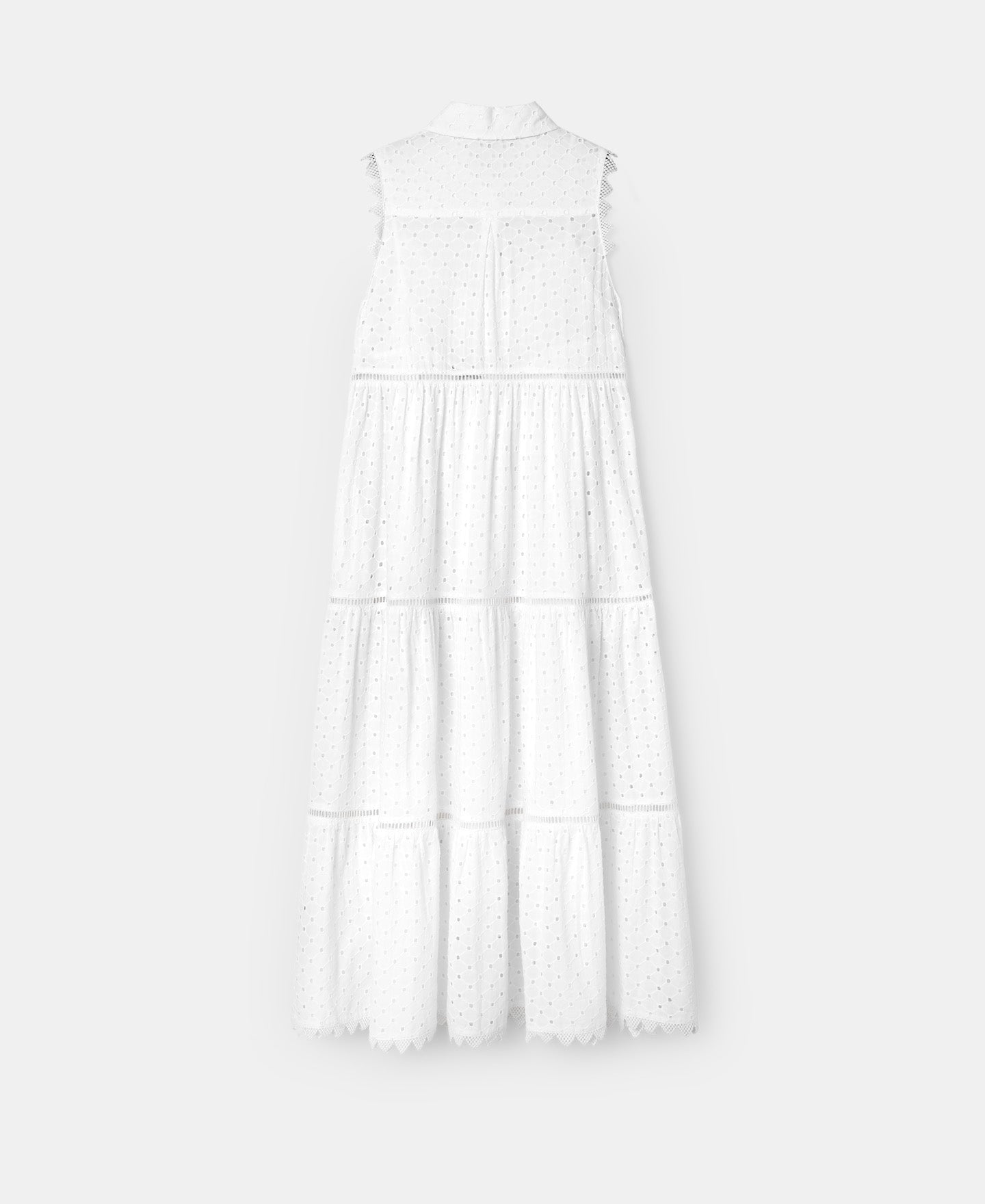 White Midi Dress White Shirt Collar