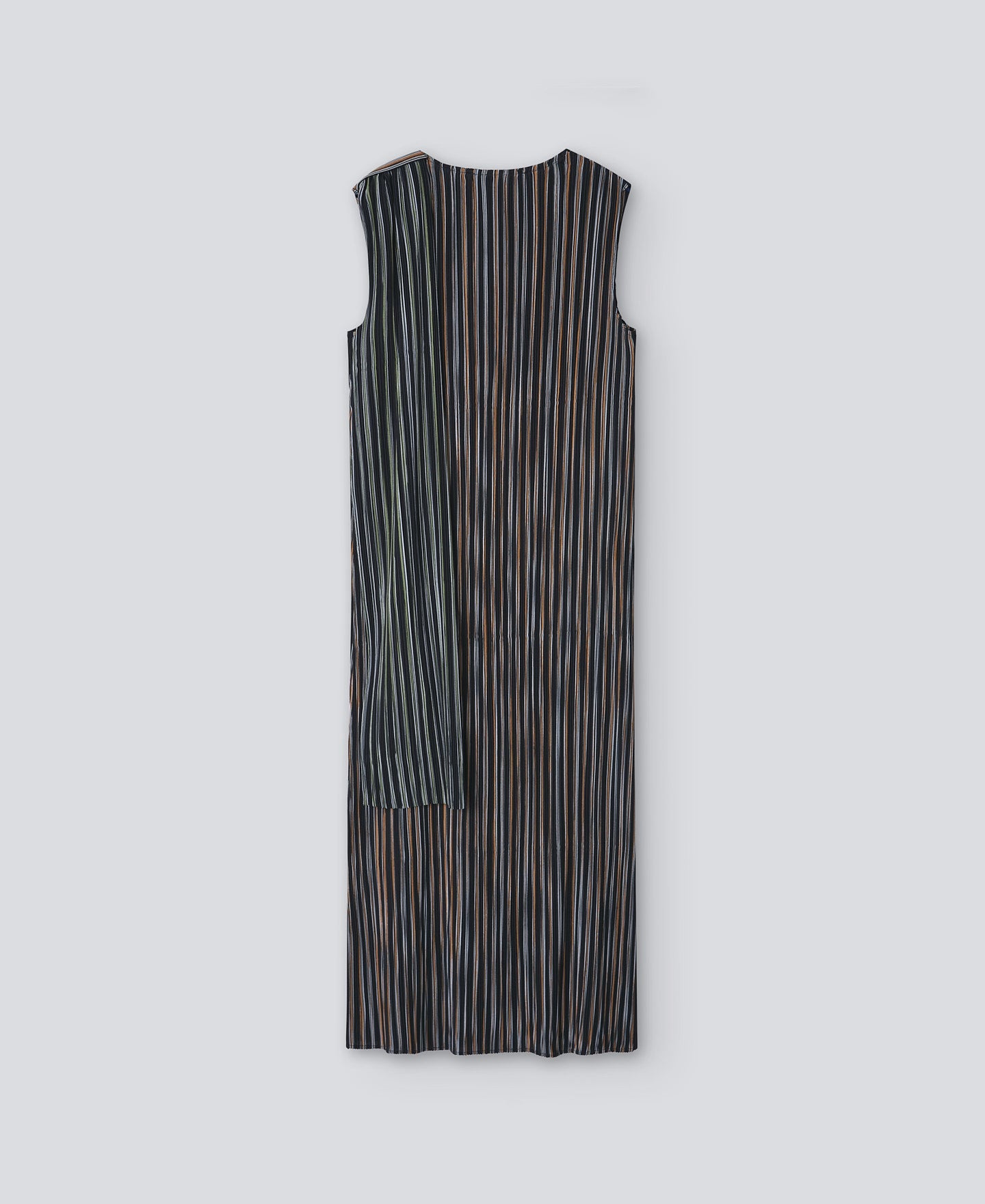 White/Blue Stripe Recycled Crinkle Dress With Bow