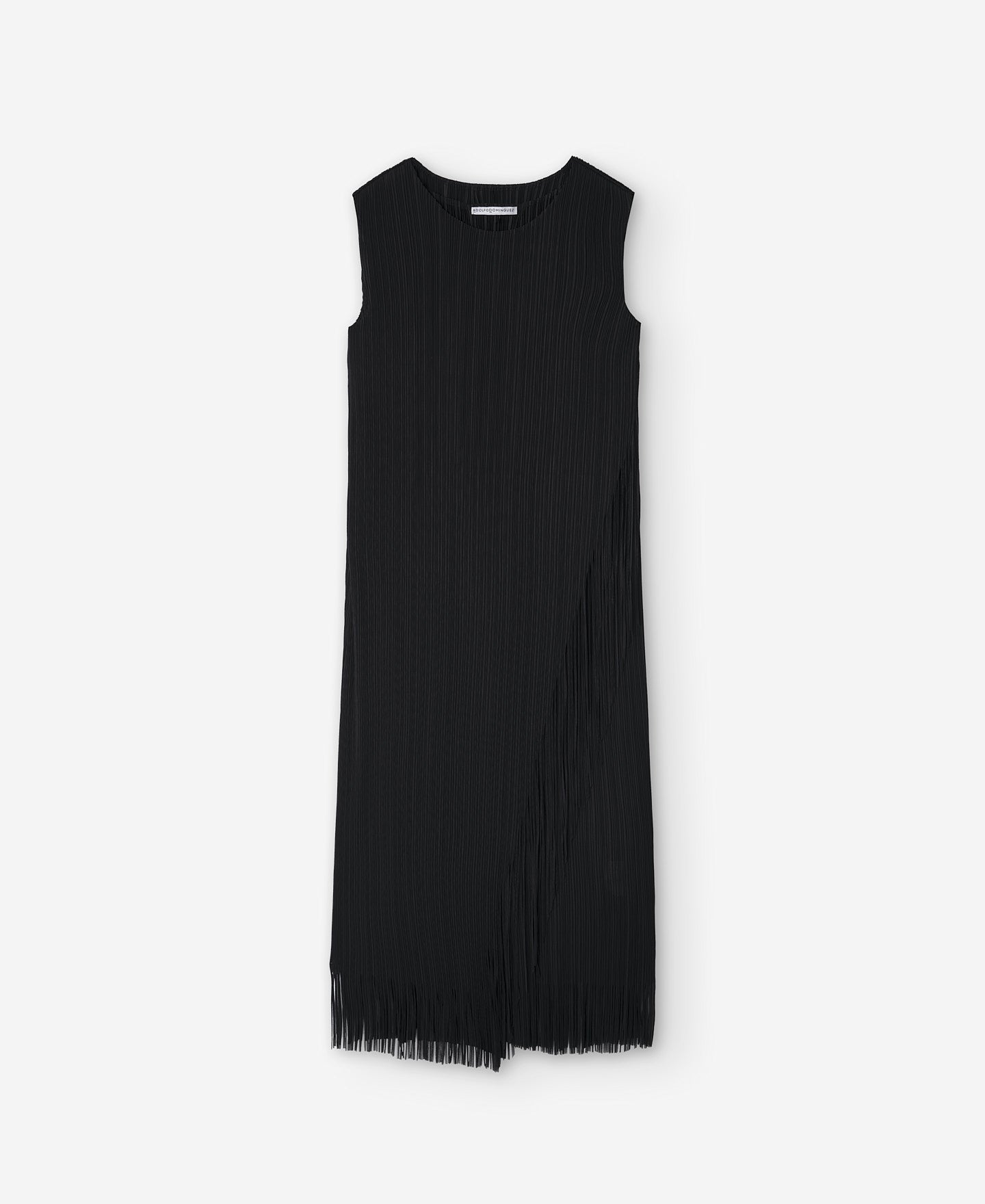 Black Recycled Polyester Fringed Dress