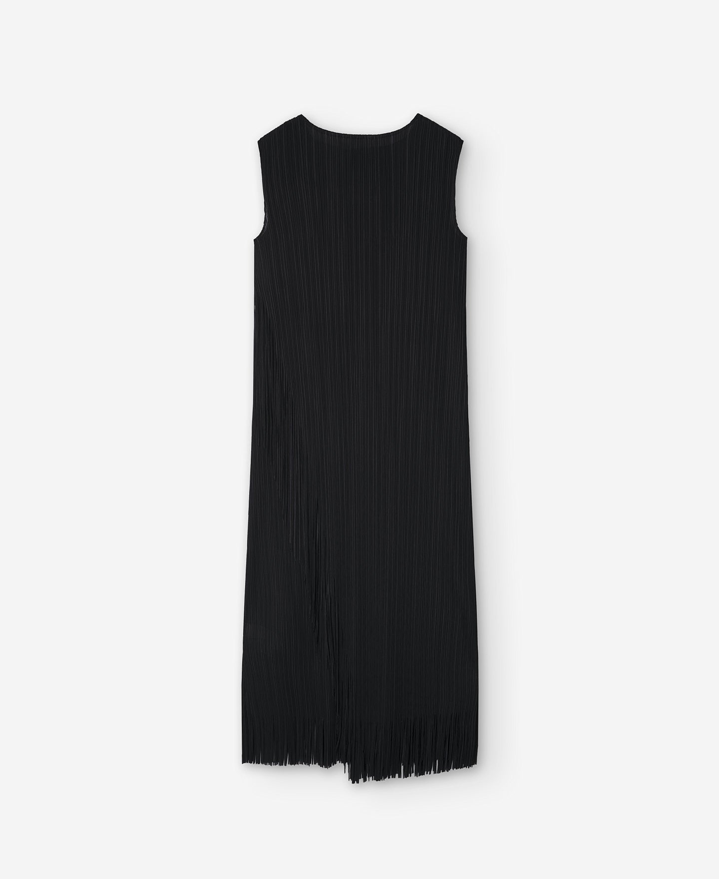 Black Recycled Polyester Fringed Dress