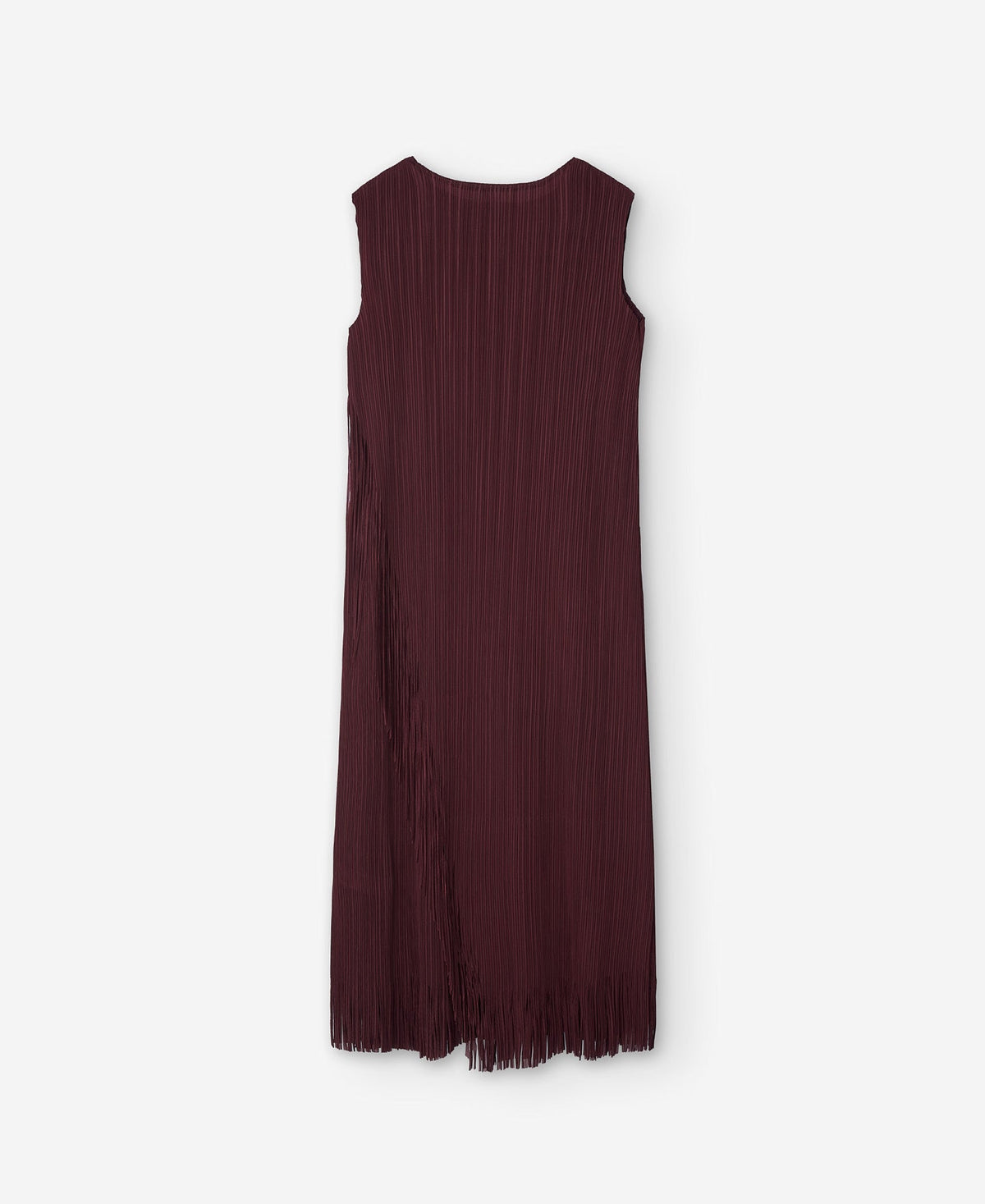 Burgundy Recycled Polyester Fringed Dress