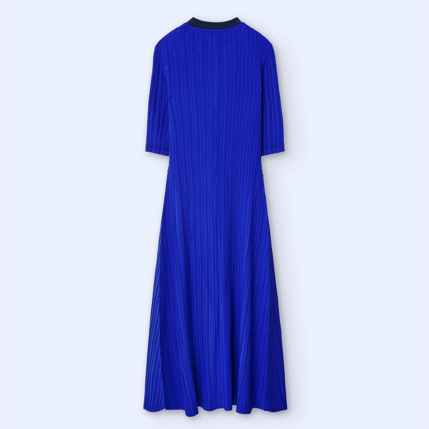 Crinkle A-line Dress - Elegant Blue