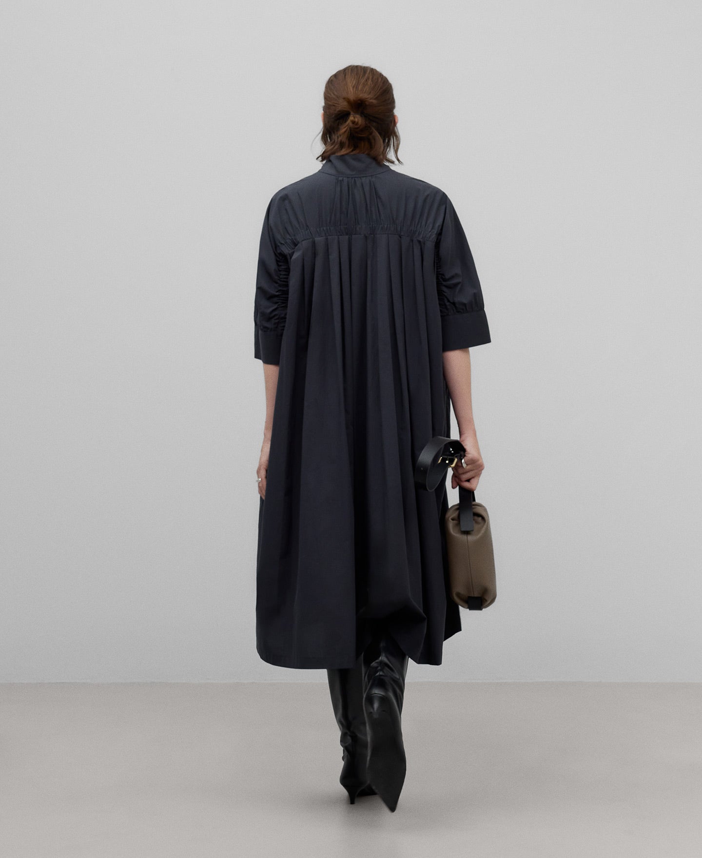 Dark blue Cotton Midi Dress