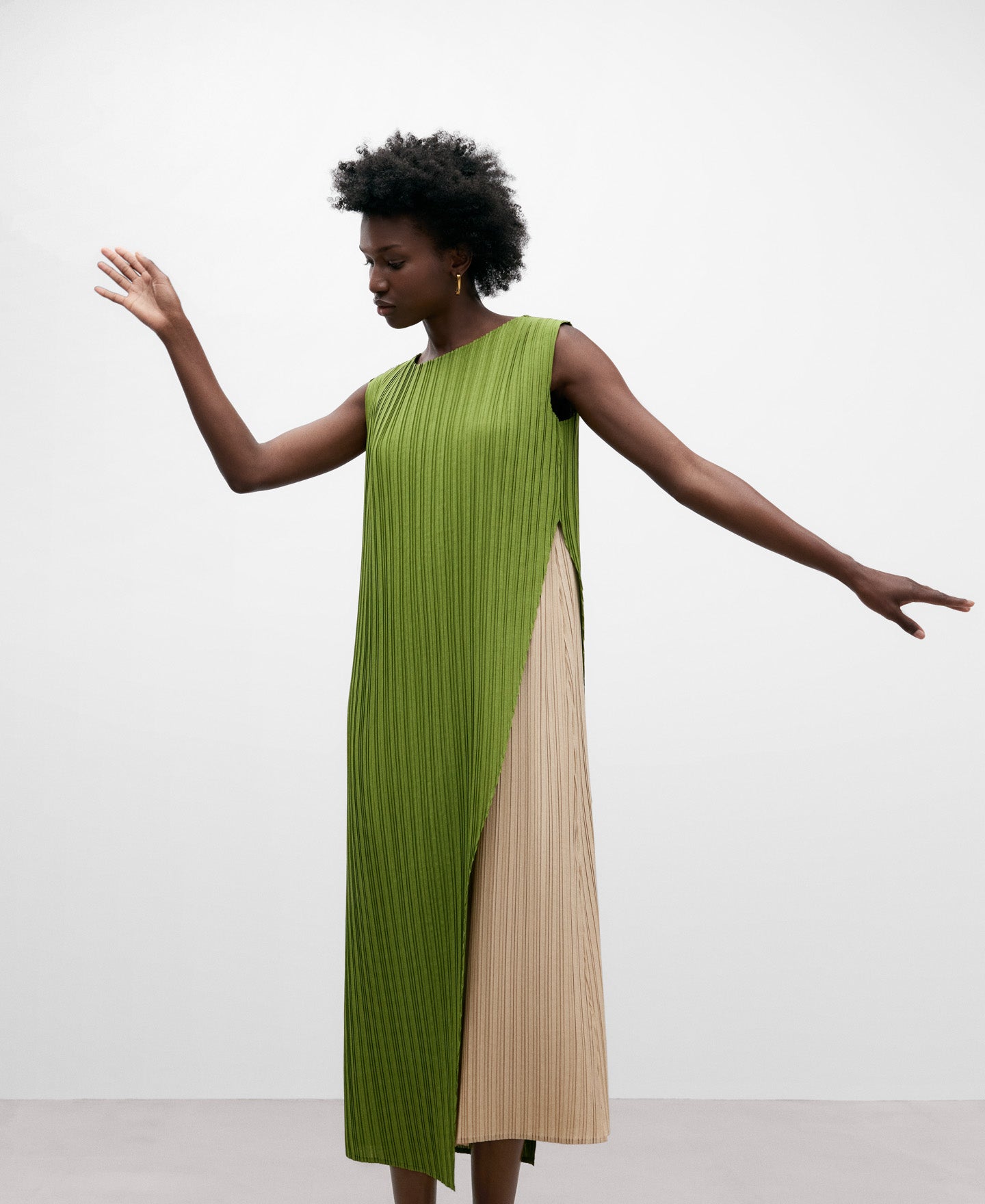 Crinkle Overlay Dress