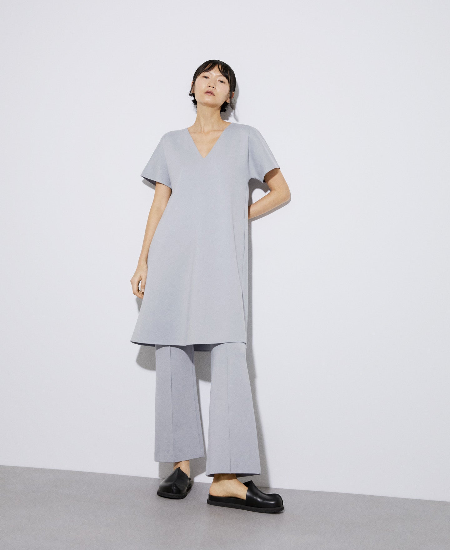 Charcoal Grey Responsible Viscose A-Line Dress