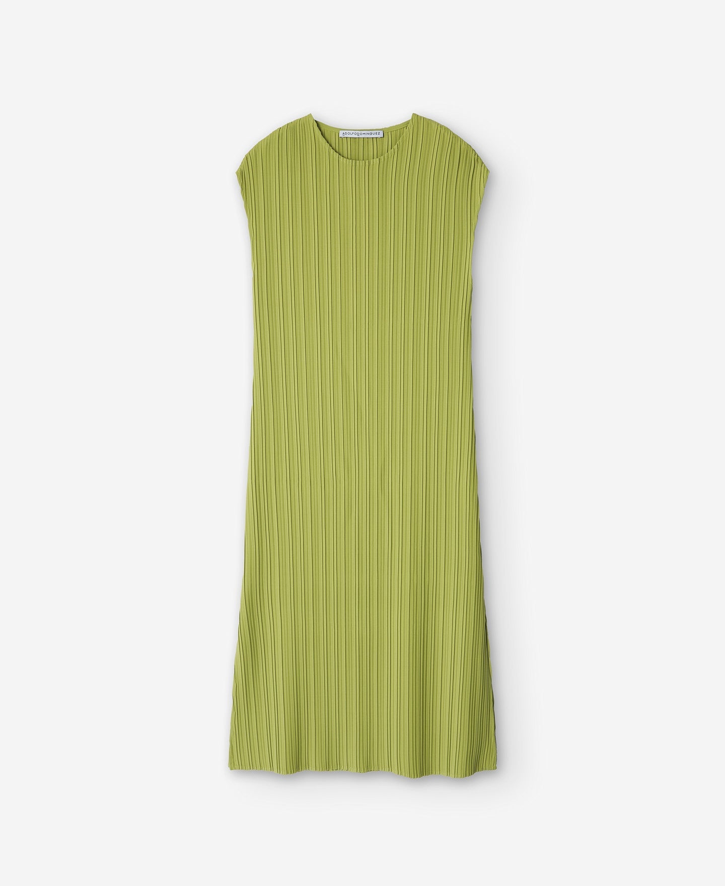 Crinkle Midi Dress in Green