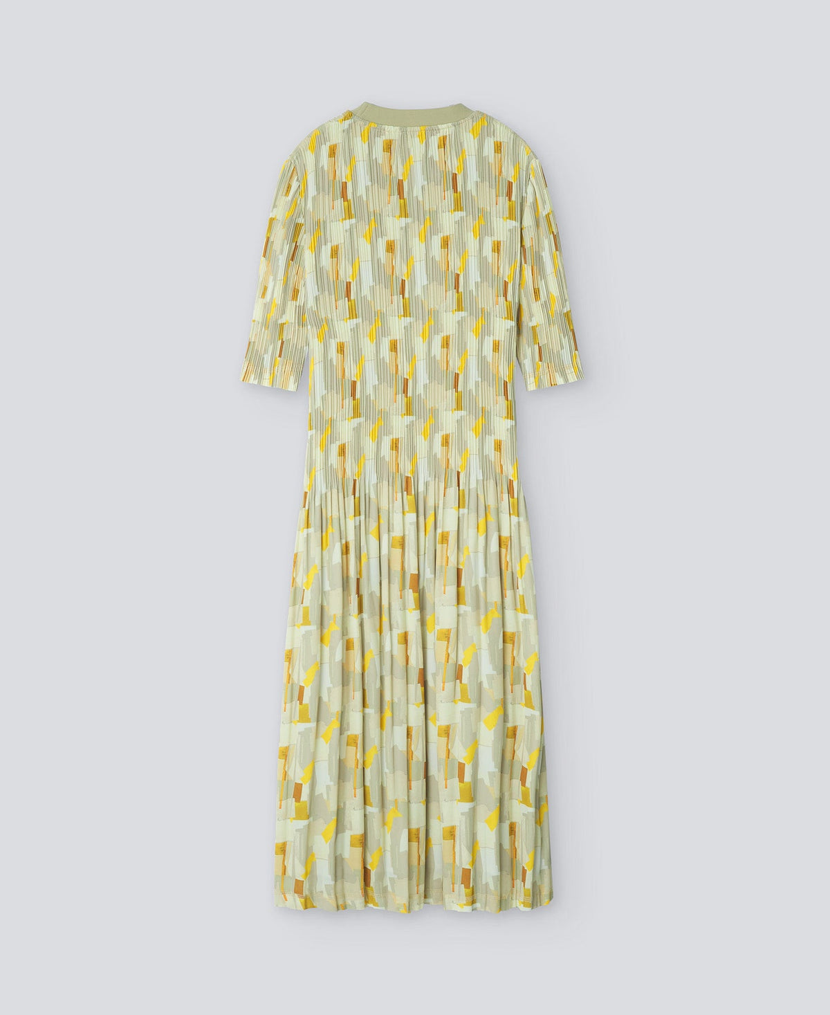 Yellow Print Printed Recycled Crinkle Dress