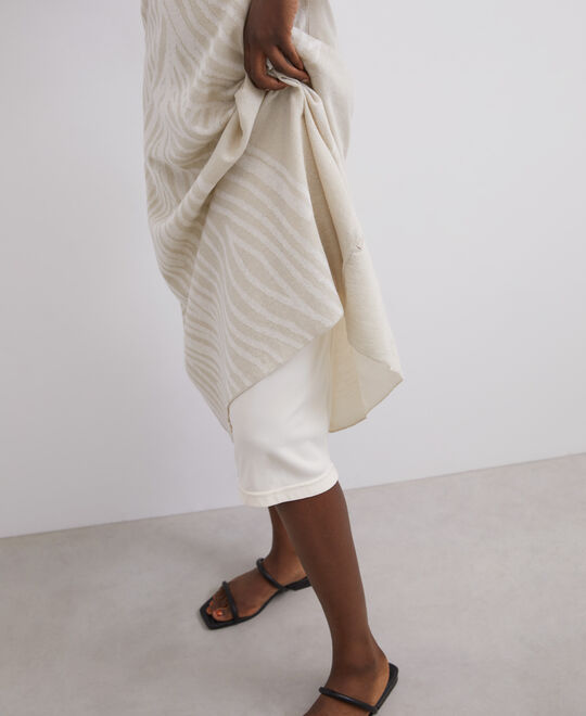 Stone/Ecru Two-Colour Jacquard Dress