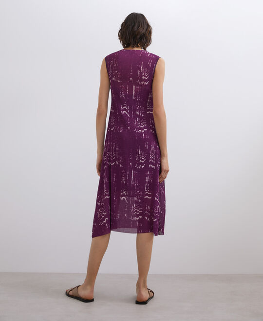 Multicolor Printed Sleeveless Midi Dress