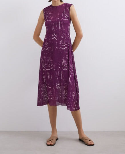 Multicolor Printed Sleeveless Midi Dress