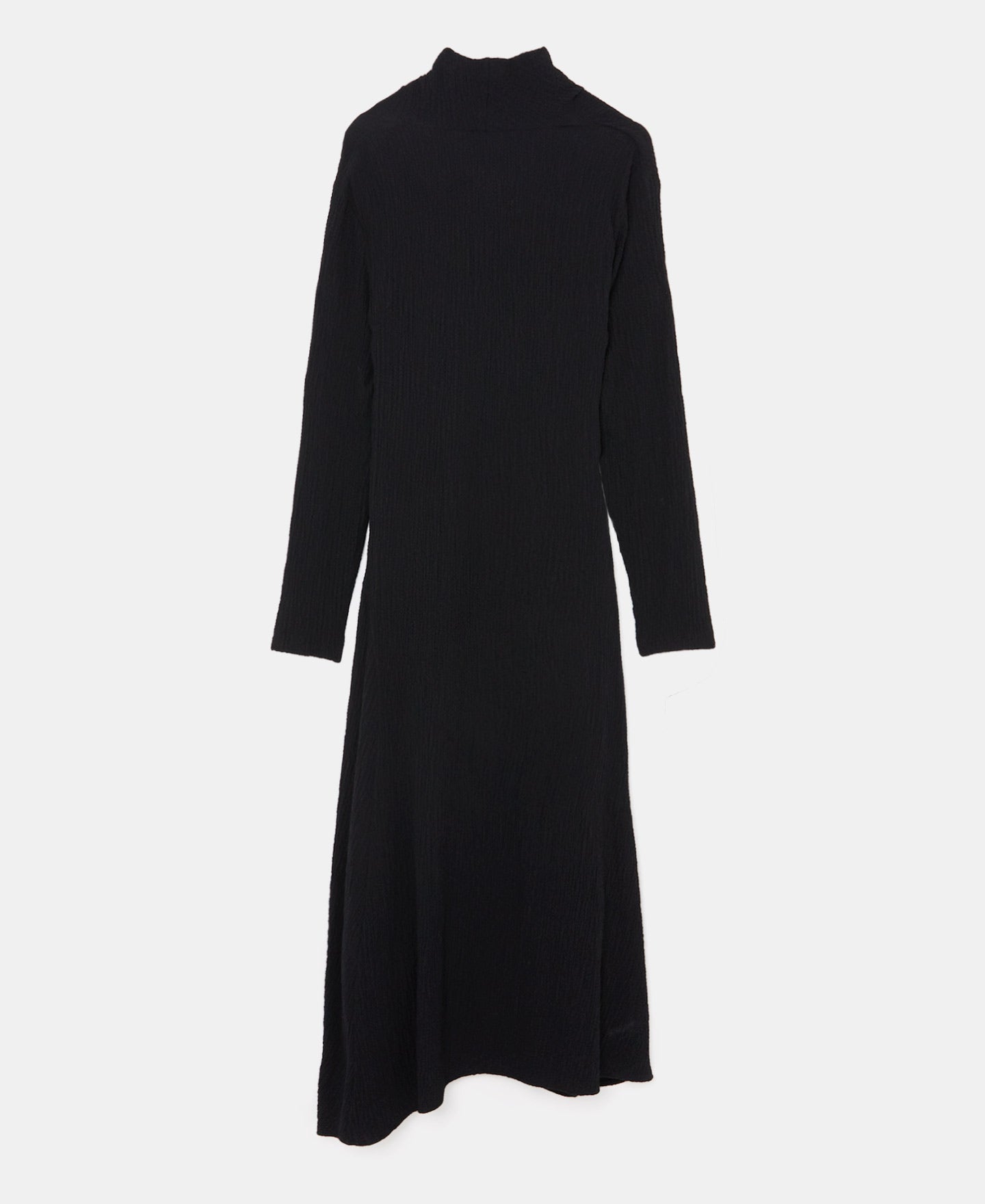Black Ruffled Fabric Long Dress