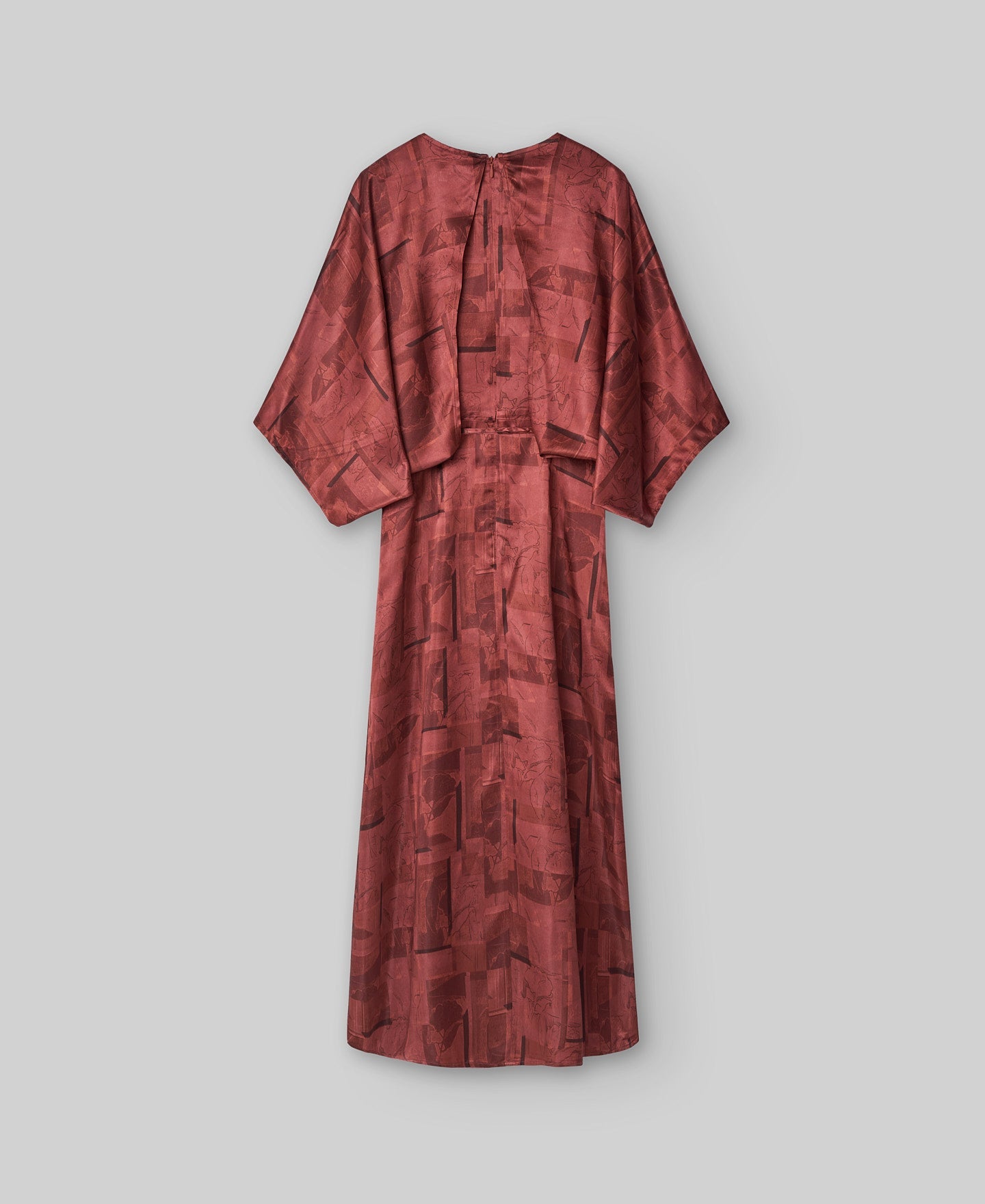 Long Printed Dress in Red