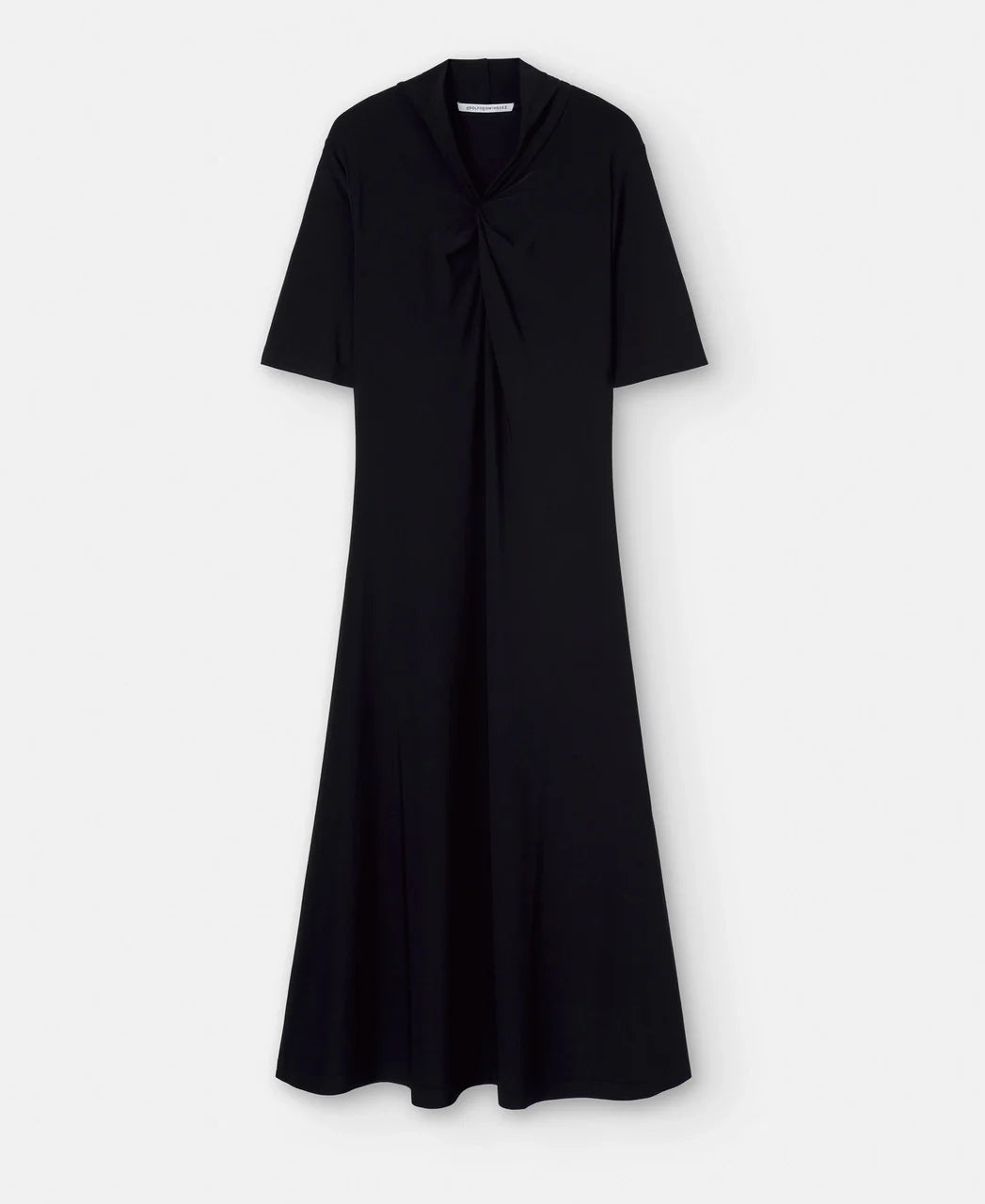 Black Draped Midi Dress