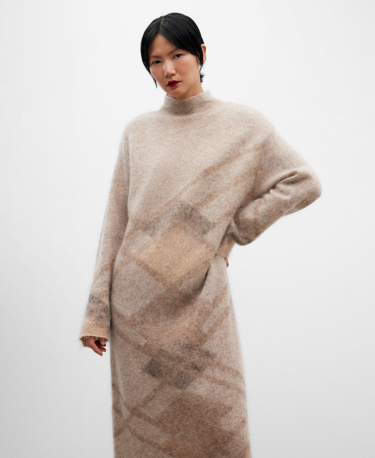 Jacquard Long Dress In Mohair