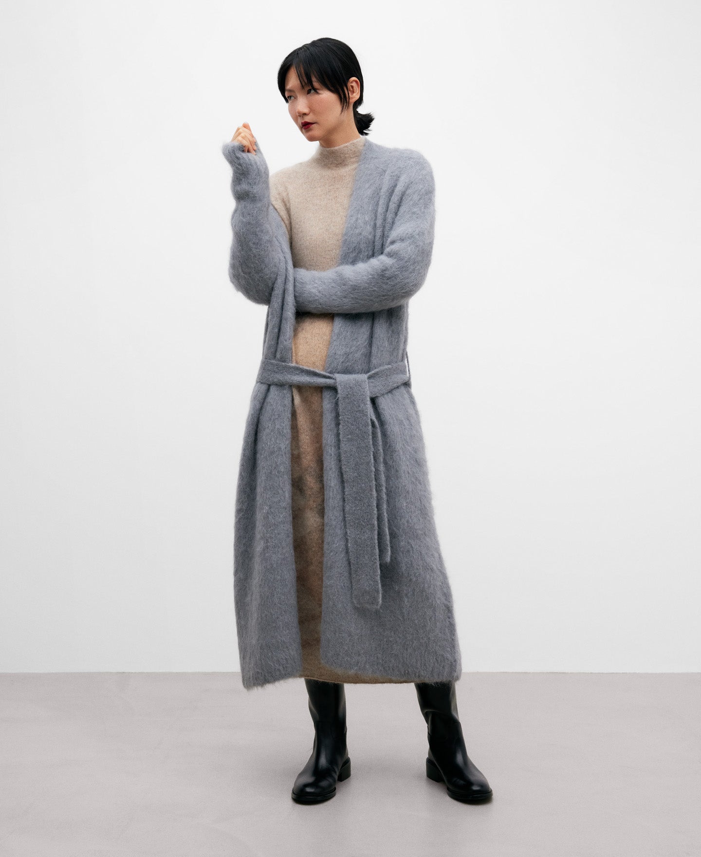 Jacquard Long Dress In Mohair