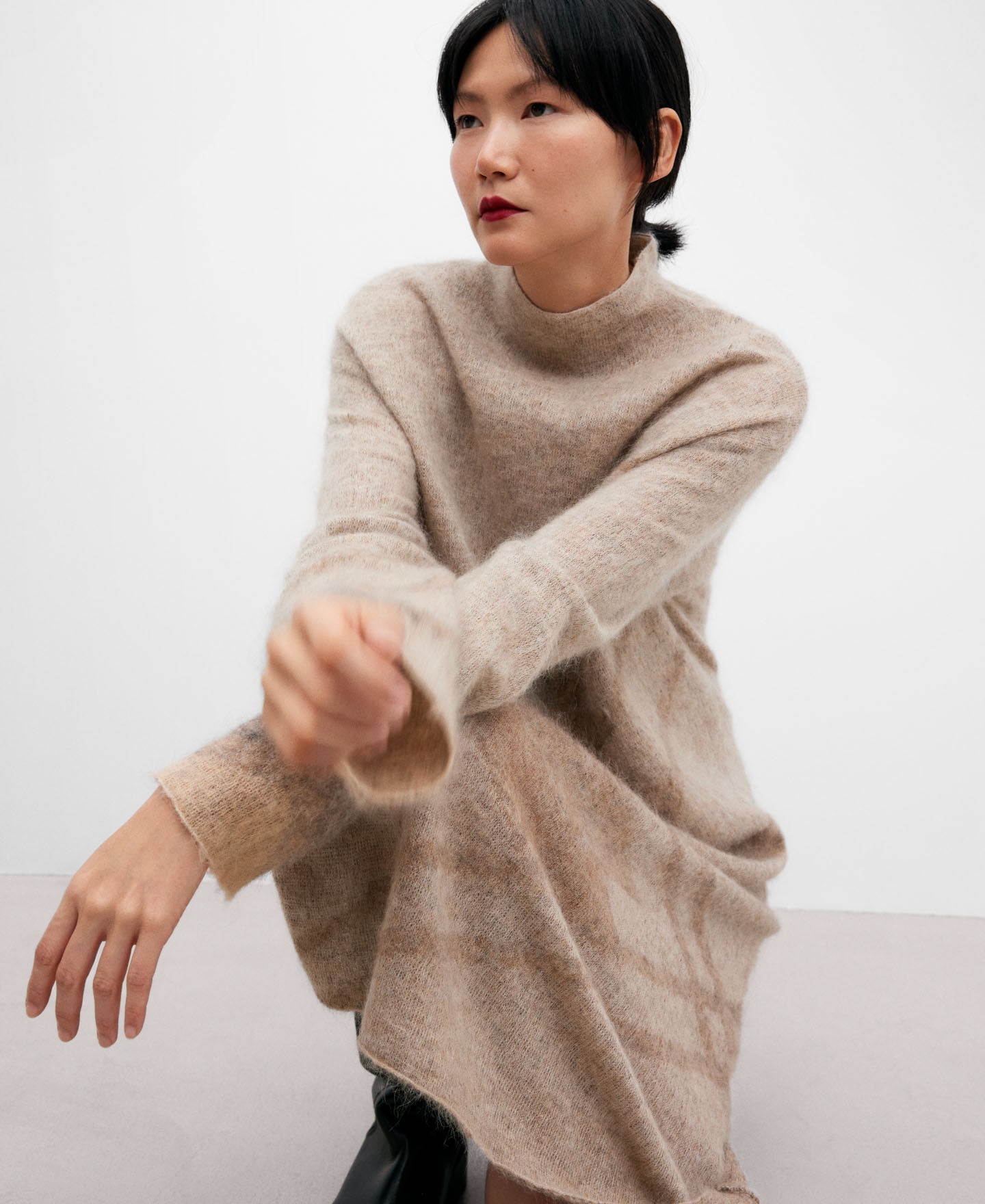 Jacquard Long Dress In Mohair