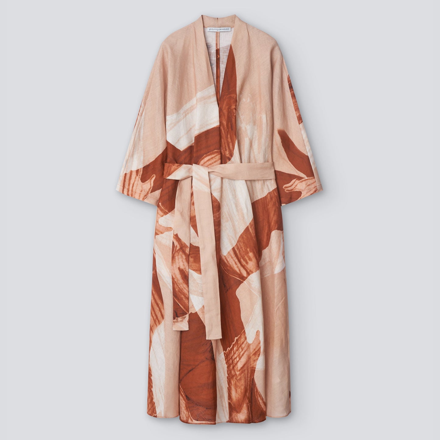 Orange Print Linen Printed Dress
