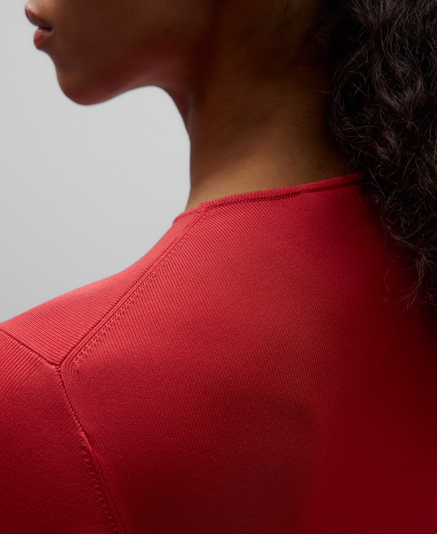 Knit Asymmetrical Dress In Red