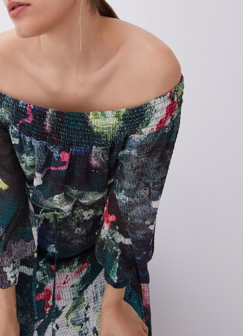 Long Dress With Bardot Neck