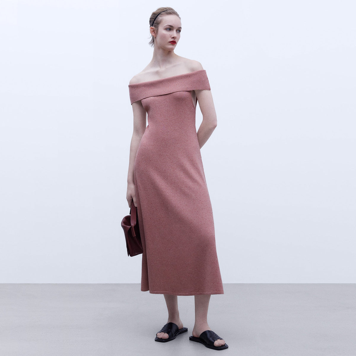 Elegant Pink Bateau Dress