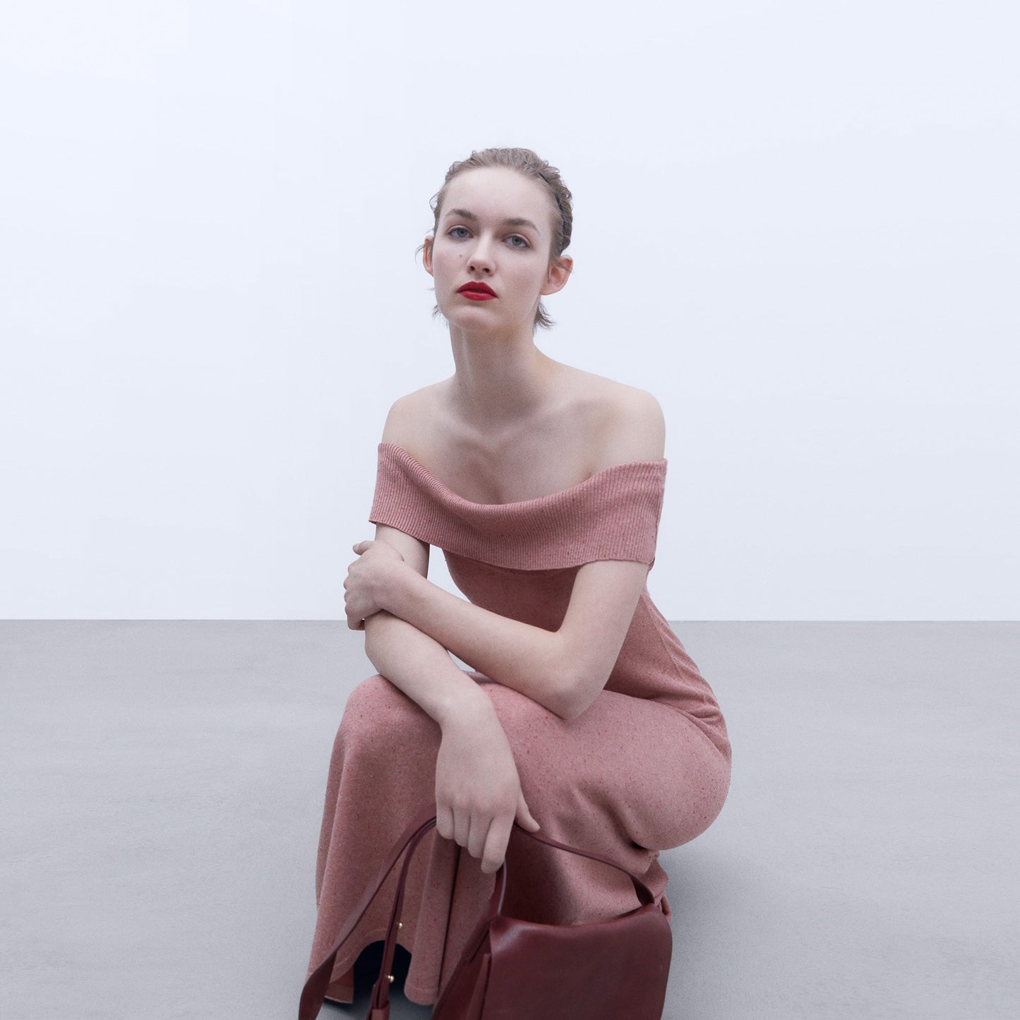 Elegant Pink Bateau Dress