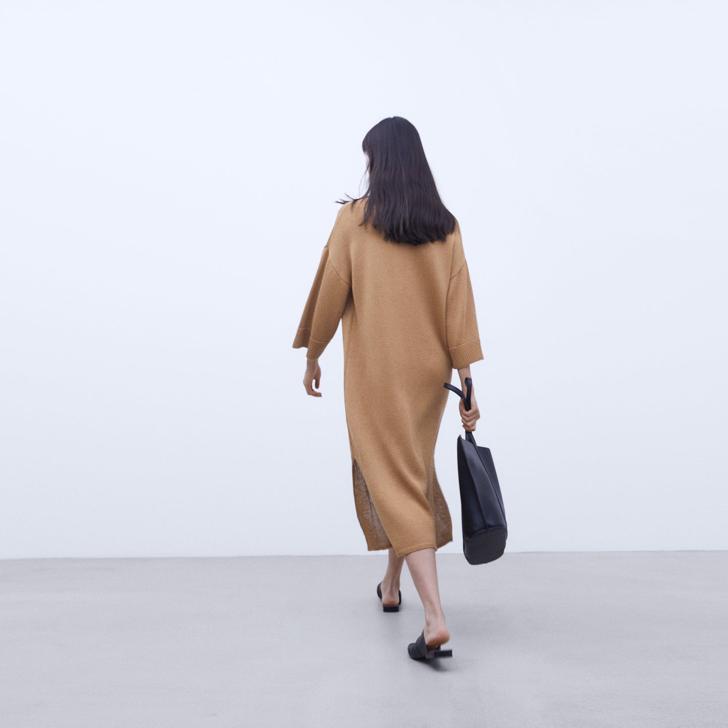 Camel Perkins Midi Dress
