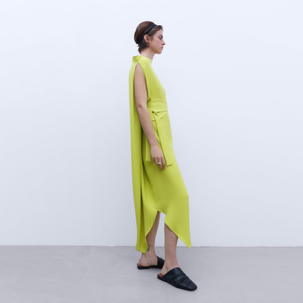 Pistachio Green Asymmetric Dress