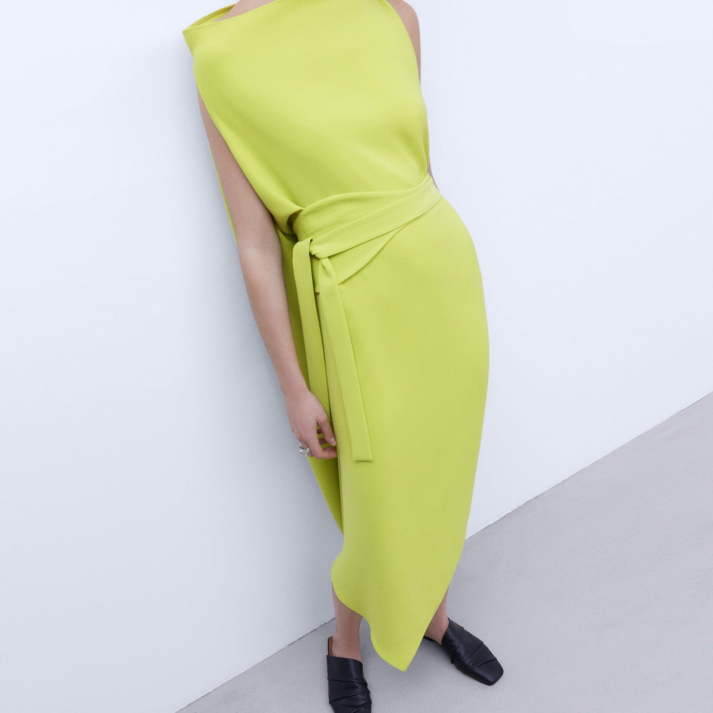 Pistachio Green Asymmetric Dress