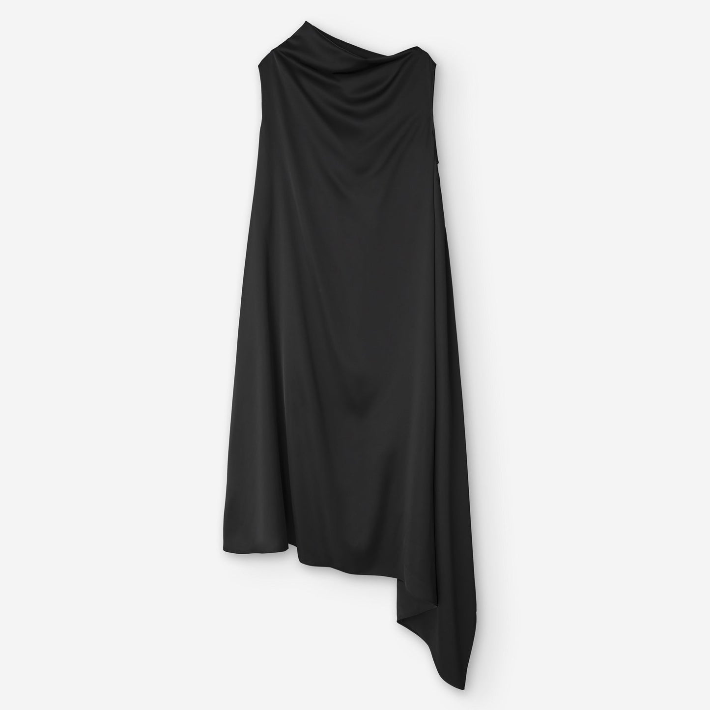 Asymmetric Midi Dress in Black