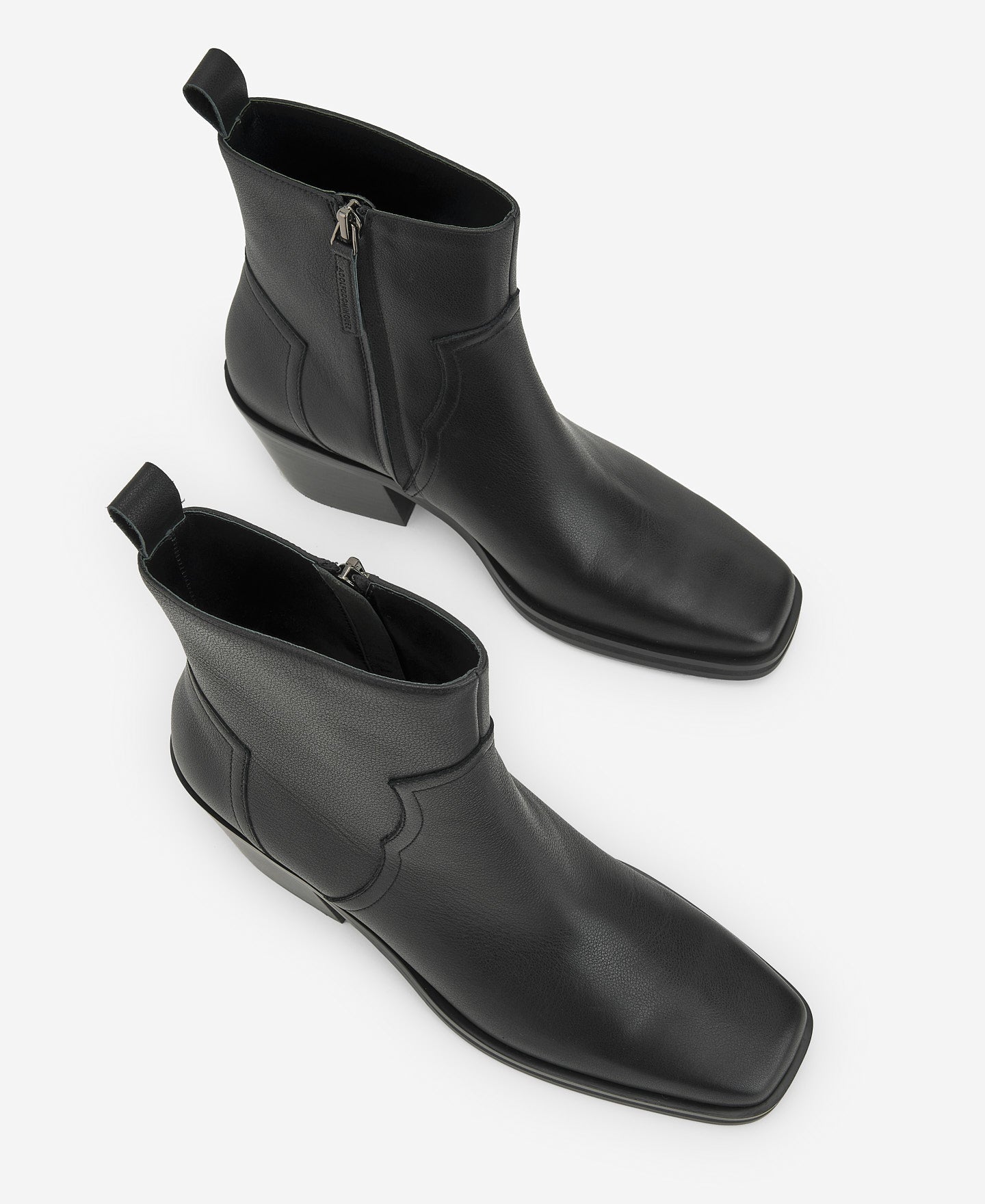 Leather Cowboy Black Ankle Boot
