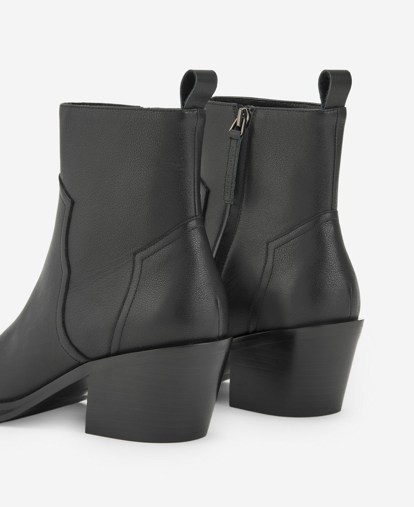 Leather Cowboy Black Ankle Boot