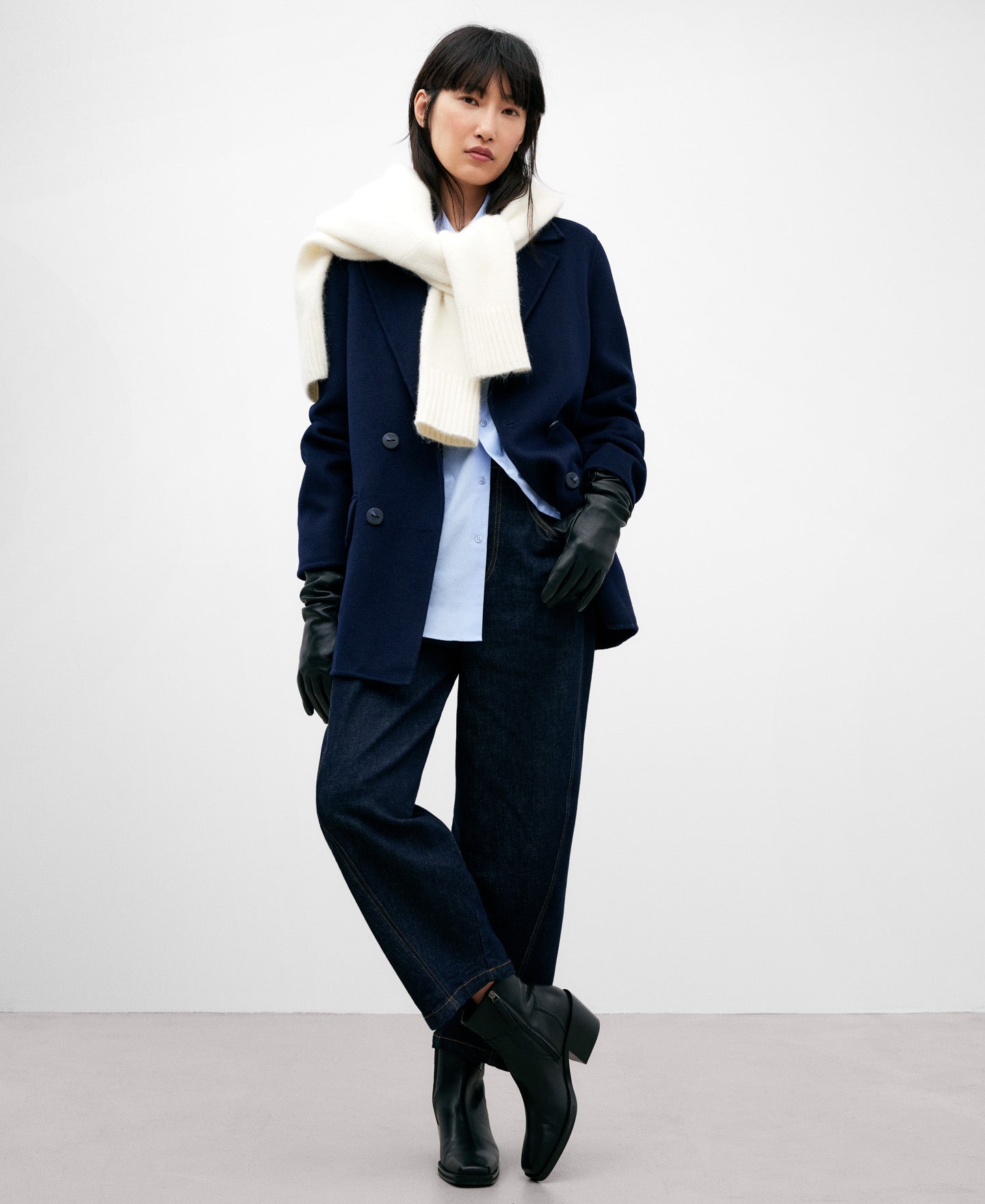 Leather Cowboy Black Ankle Boot