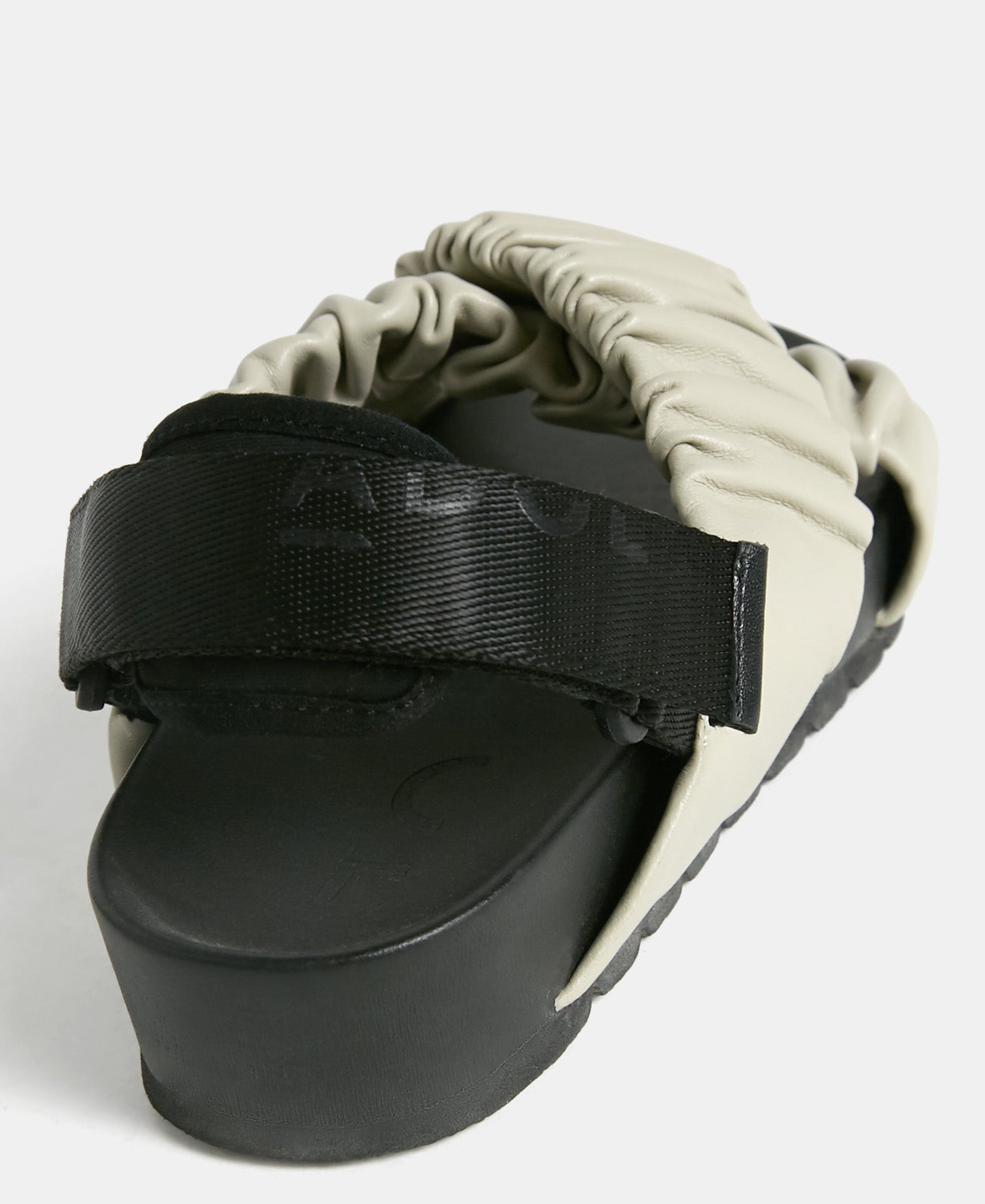 Taupe Rubber And Leather Crossed Sandal