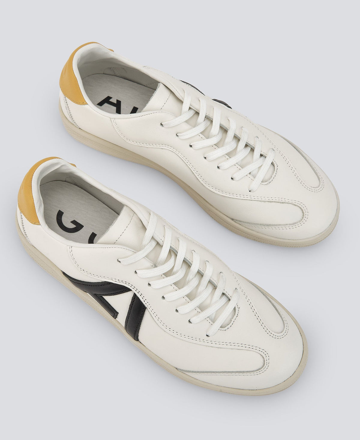 White Padded Leather Maxi Logo Sneakers