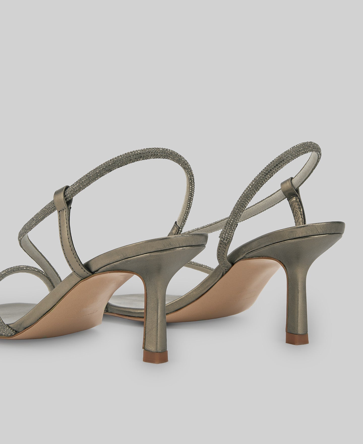 Embellished High Heel Sandal in Metallic