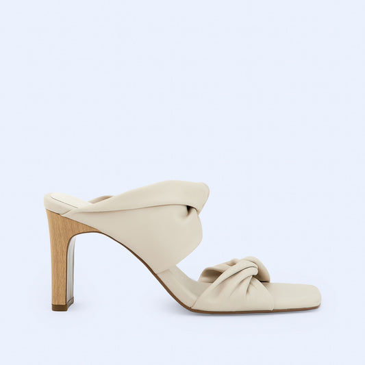 Elegant Ecru Leather Heels