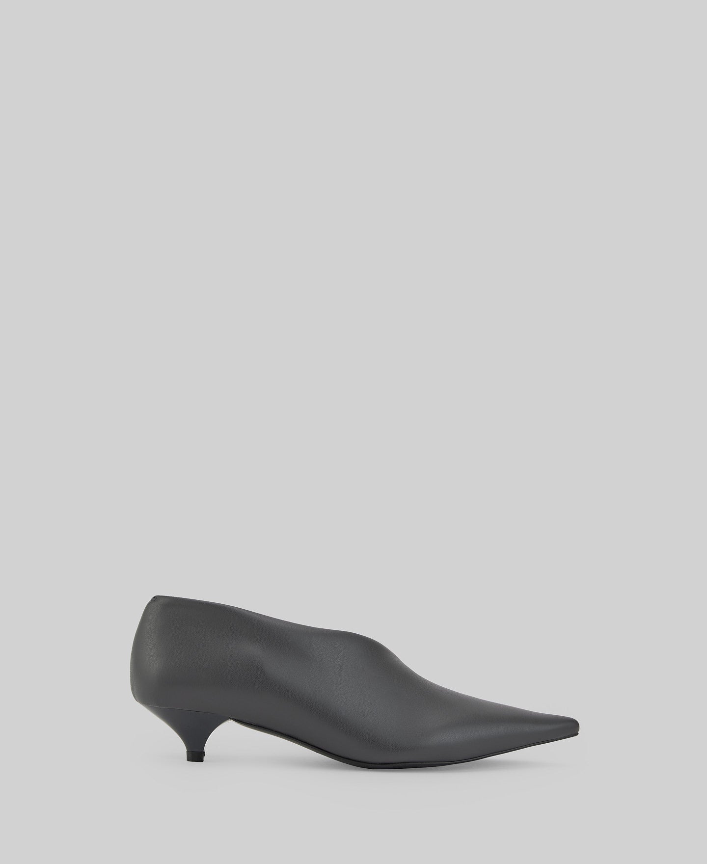 Pointed Heeled Ankle Shoe Dark Grey  For Women