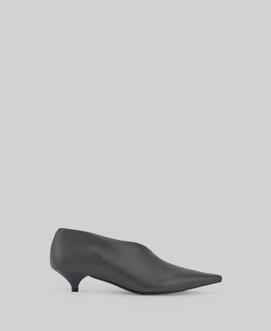Pointed Heeled Ankle Shoe Dark Grey  For Women