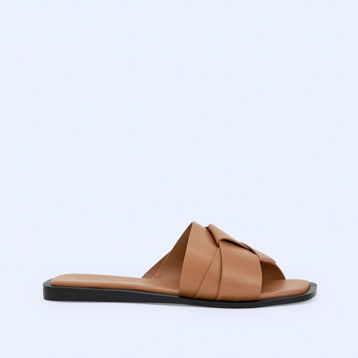 Buff Leather Flat Sandal
