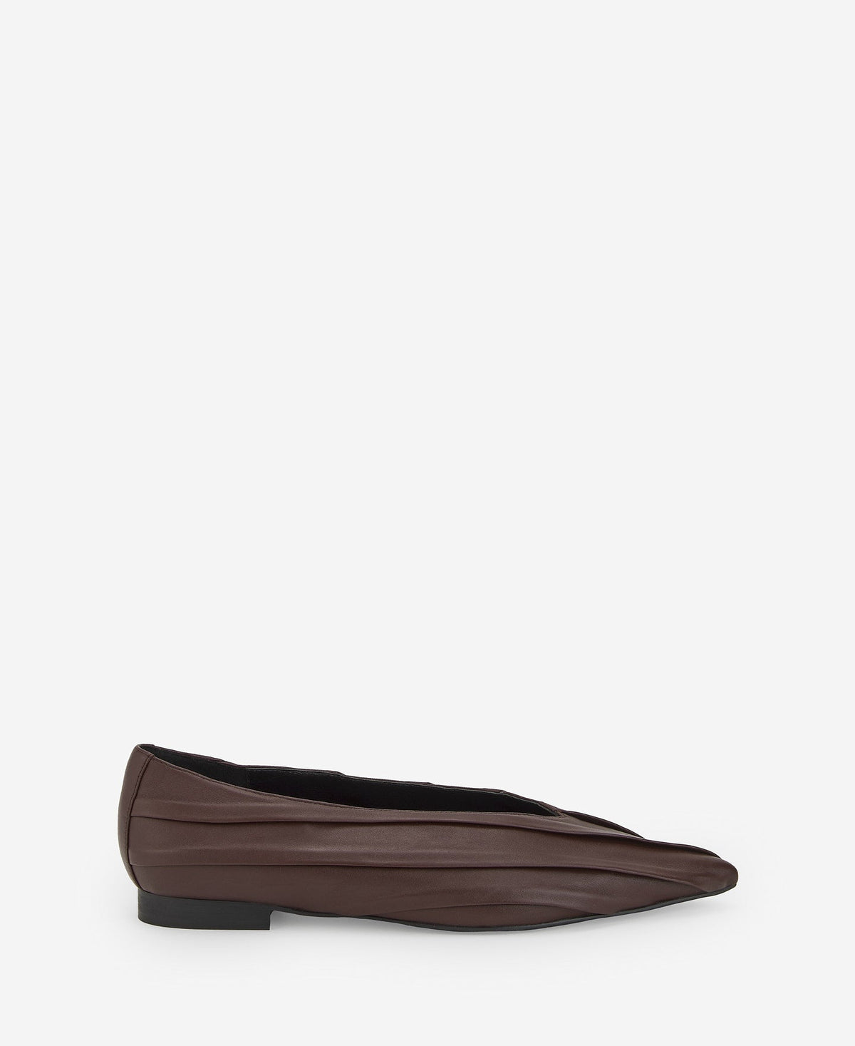 Bare Heel Pleated Shoe - Wine
