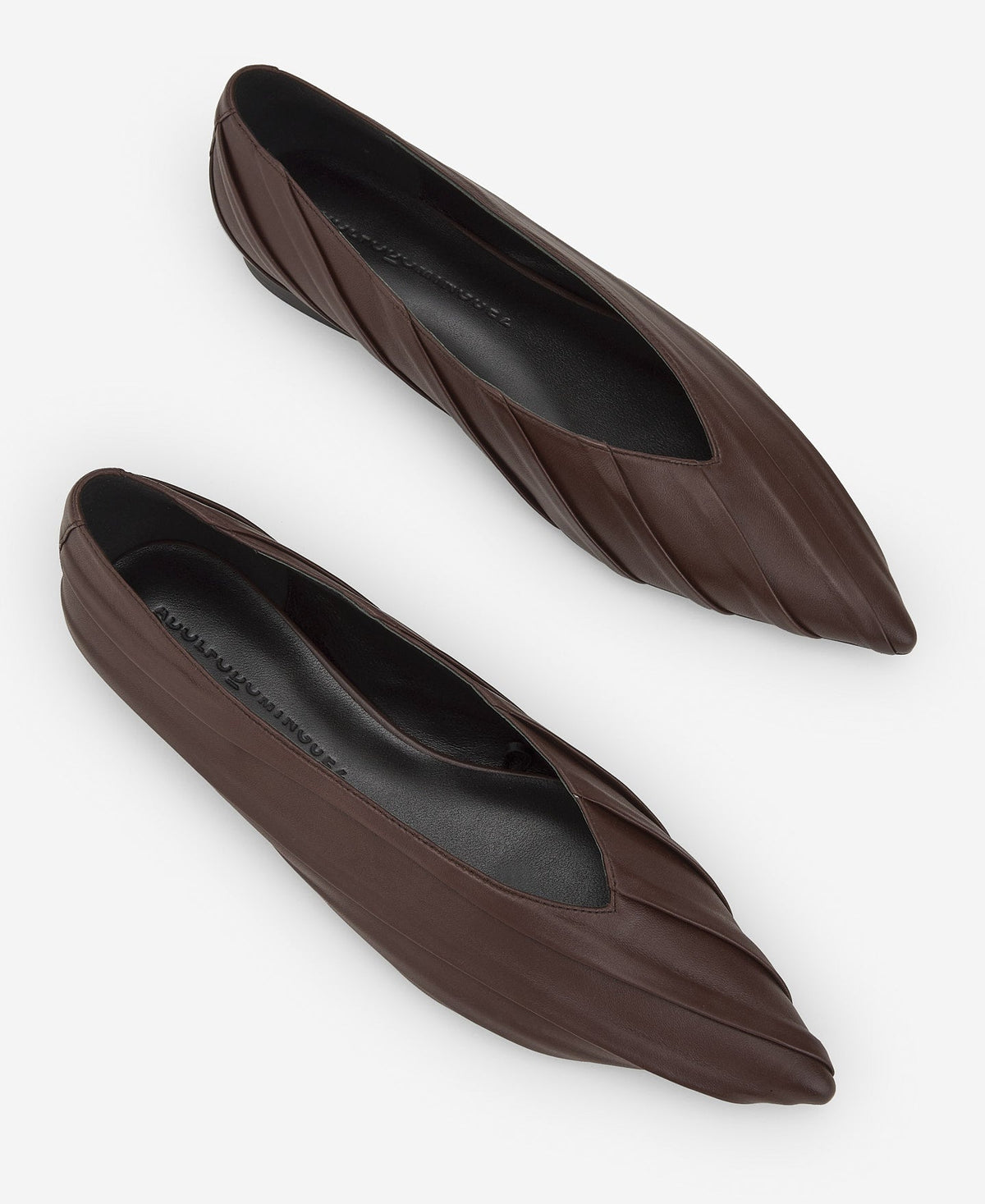 Bare Heel Pleated Shoe - Wine
