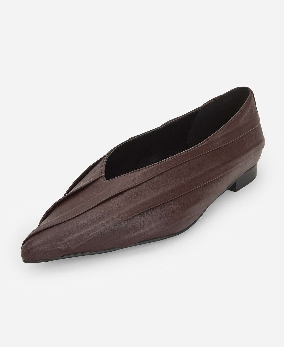 Bare Heel Pleated Shoe - Wine