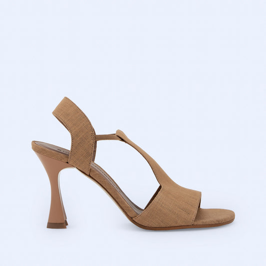 Linen High Heel Sandals